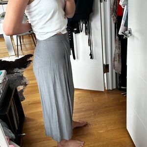Cropped silver wide leg pant